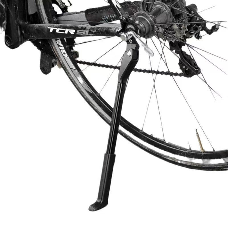adjustable rear bicycle kickstand with hinged mounting plate and rubber foot Stornfield