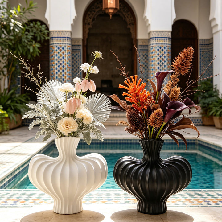 Sculpted Ribbed Decorative Vase Stornfeild