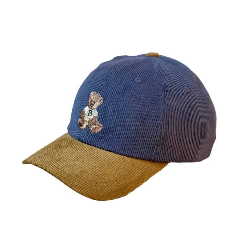 Women's Corduroy Baseball Cap with Teddy Bear Embroidery Stornfield