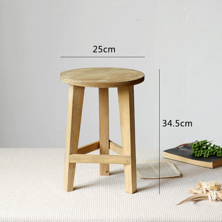 Rustic stool made of solid wood Stornfield