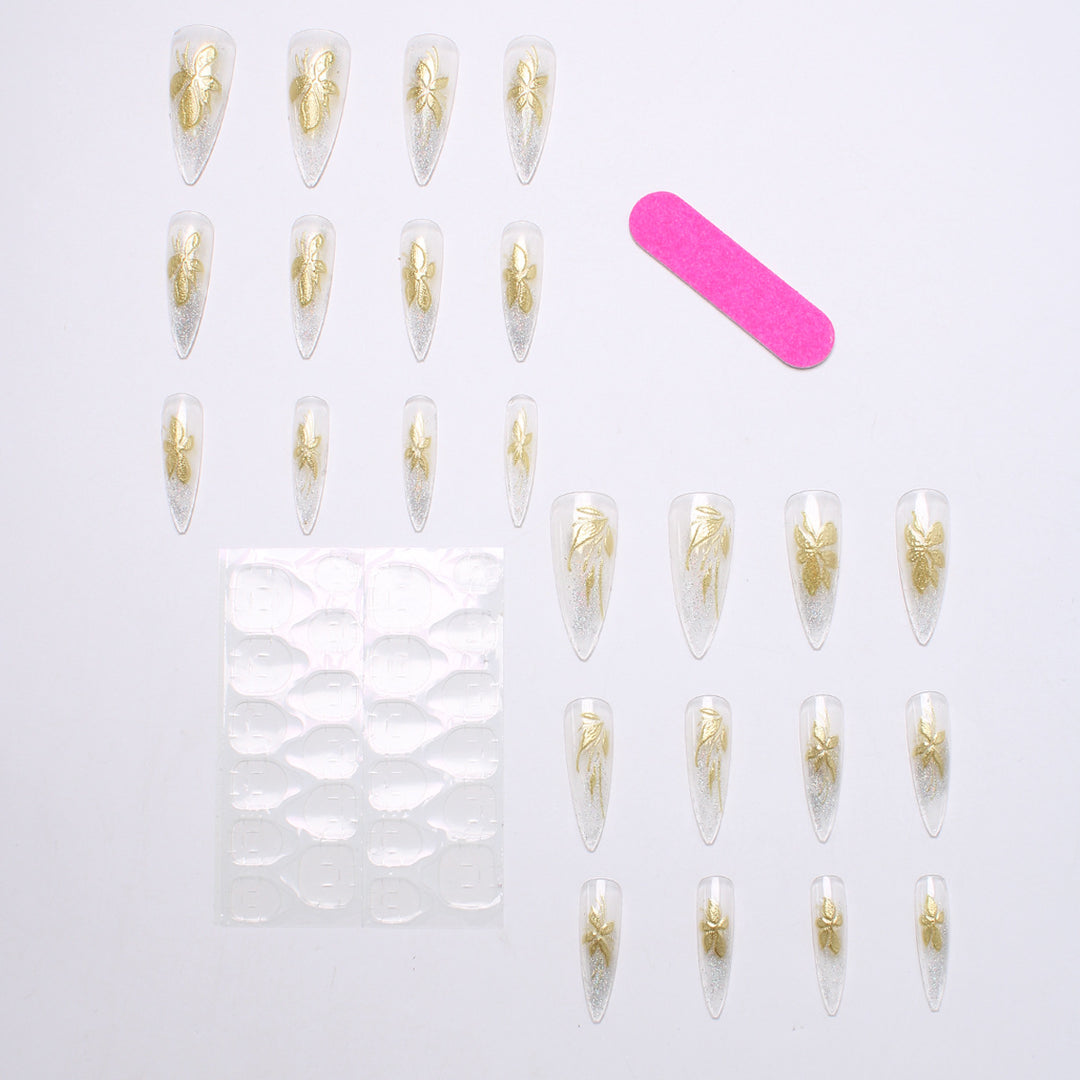 Floral-Inspired Press-On Nail Set Stornfield