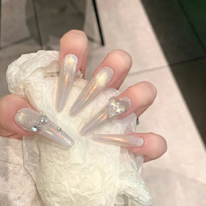 Stiletto Press-On Nail Extensions with Crystal Accents Stornfield