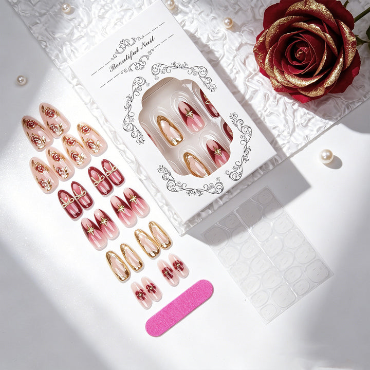 Elegant artificial nails with floral decorations Stornfield