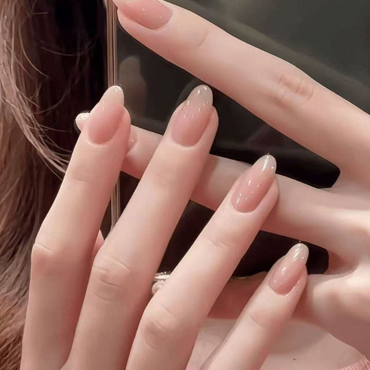 Natural Glossy Almond-Shaped Press-On Nail Tips Stornfield