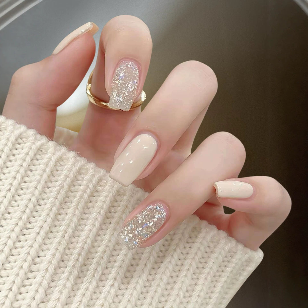 Glittery Press-On Nail Extensions