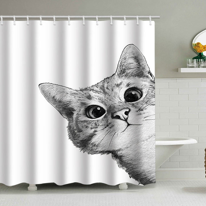 Artistic Dog Illustration Shower Curtain Stornfield