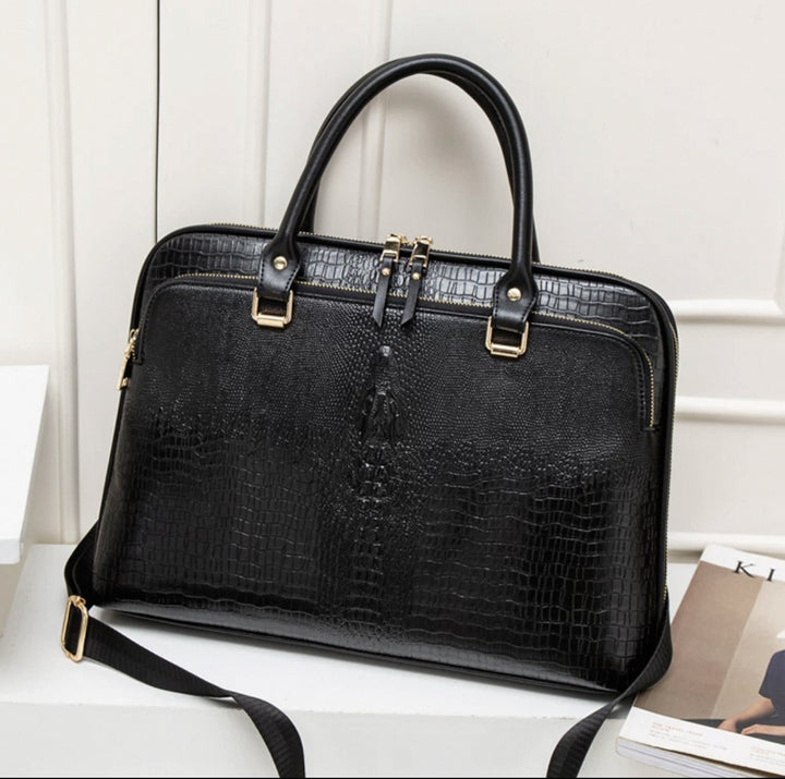 Elegant Laptop Bag in Luxurious Crocodile Look Stornfield