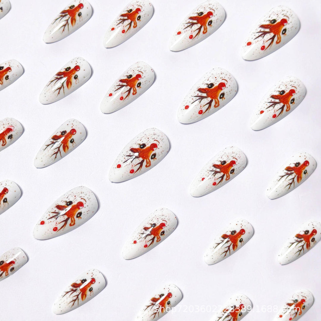 Artifical nails with Festive Reindeer Motif Stornfield