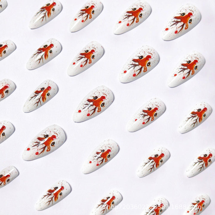 Artifical nails with Festive Reindeer Motif Stornfield