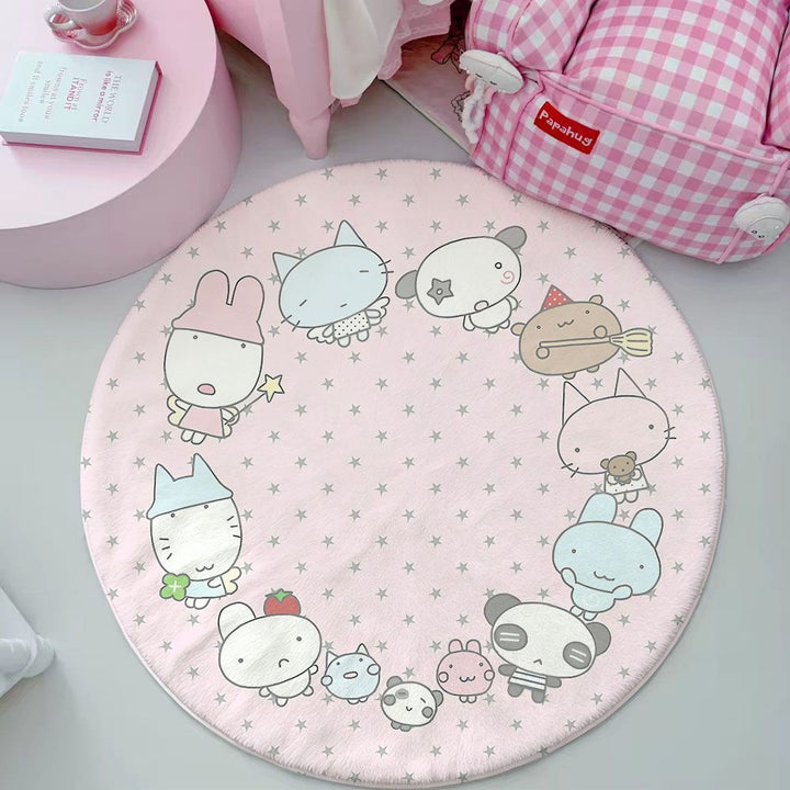 Cute Cartoon Character Printed Area Rug