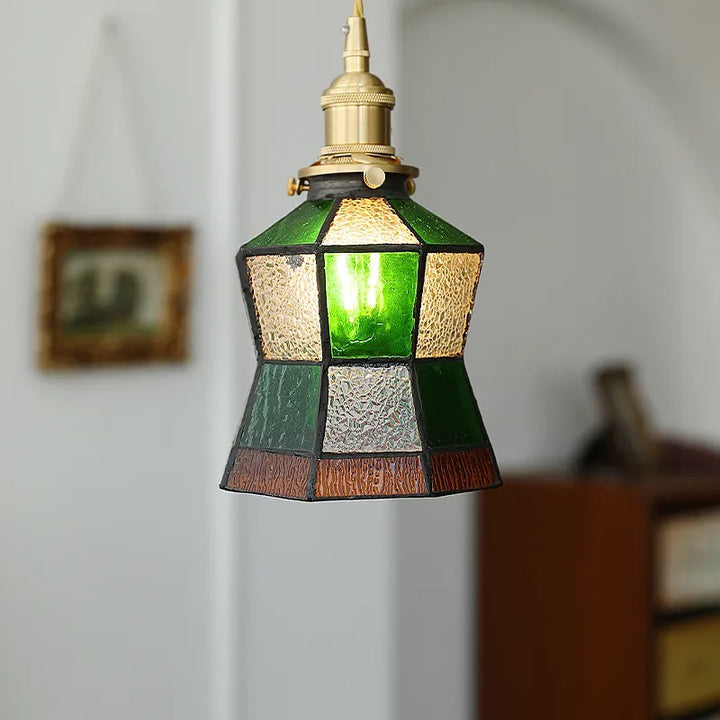 Adjustable Vintage Glass Pendant Light