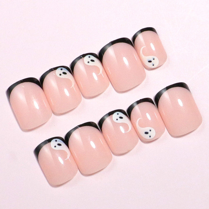 Artistic Ghost-Themed Press-On Nail Set Stornfield