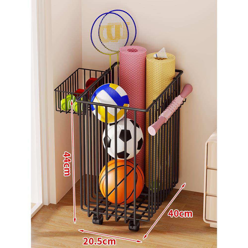 Rolling Vertical Sports Storage Cart for Balls and Yoga Mats