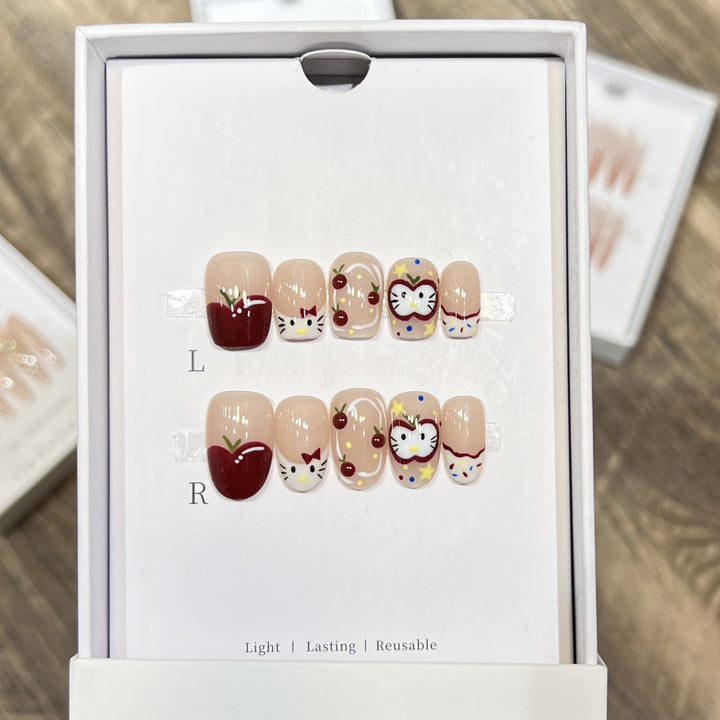 Artistic Character-Themed Press-On Nail Art Set Stornfield