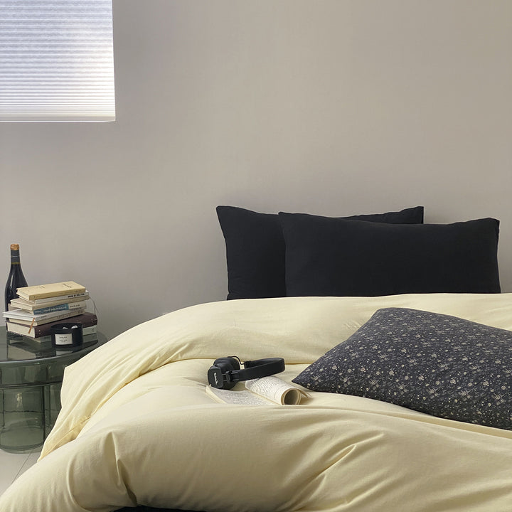 Stonewashed Cotton Duvet Cover & Oversized Comforter