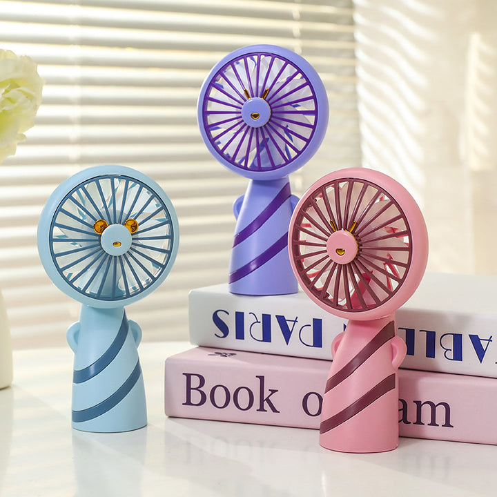 Women's Portable Handheld Fan with Ergonomic Grip and Cute Animal Design Stornfield