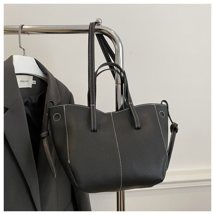 Textured Leather Everyday Tote Bag Stornfield