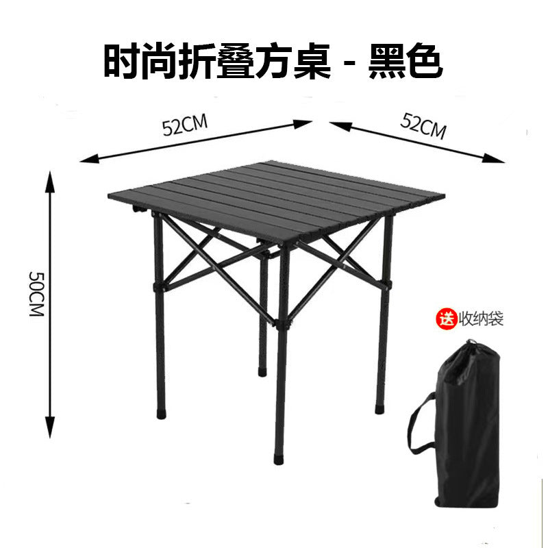 Foldable Camping Table With Lightweight Aluminum Frame And Carry Bag Stornfield