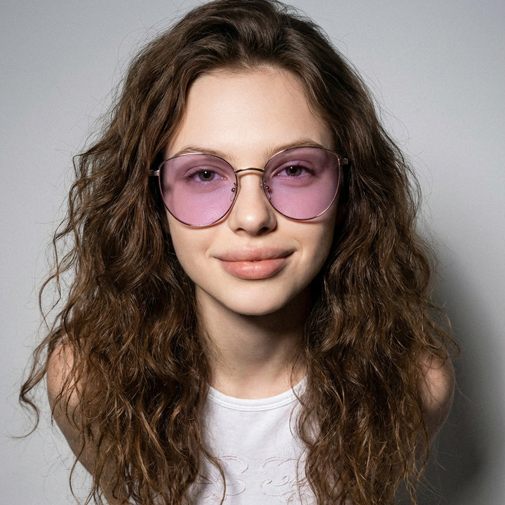 Women's geometric sunglasses with narrow metal frame Stornfield