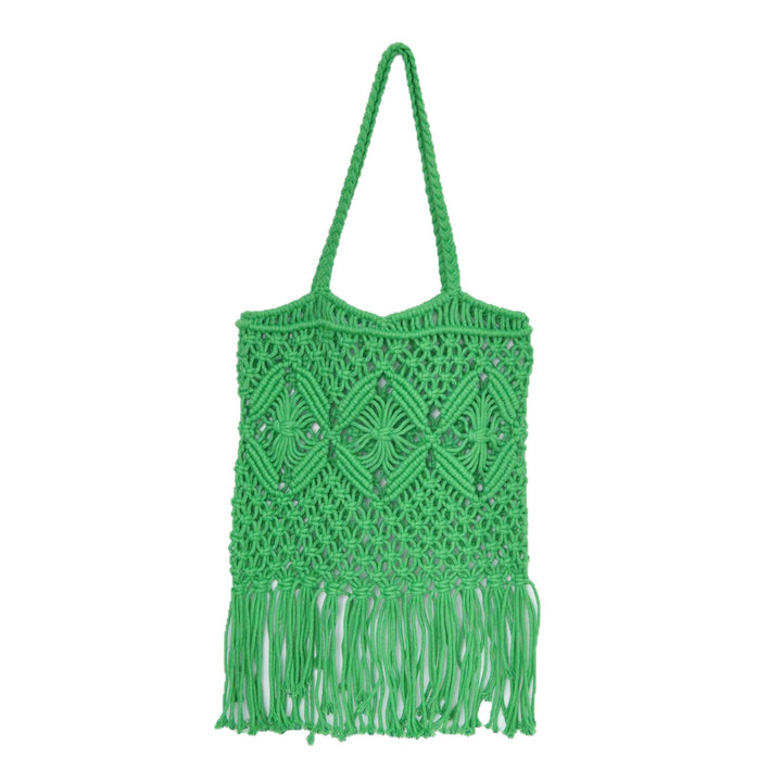 Macrame shoulder bag with fringed design Stornfield