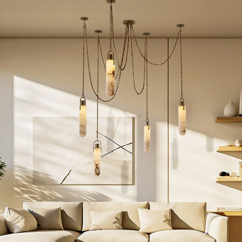 Modern Hanging Alabaster Pendant Light