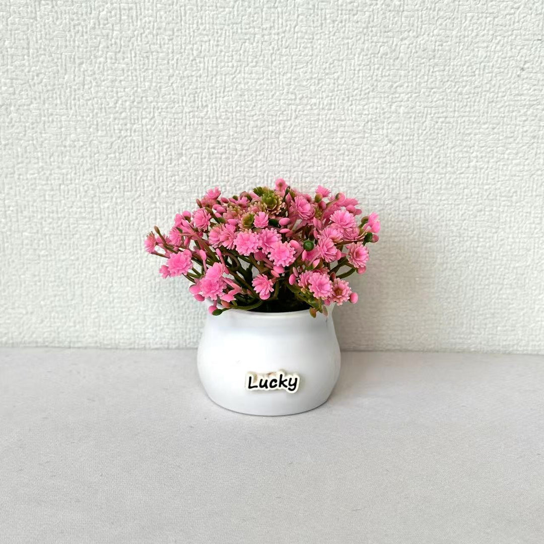 Lifelike Miniature Potted Floral Arrangement