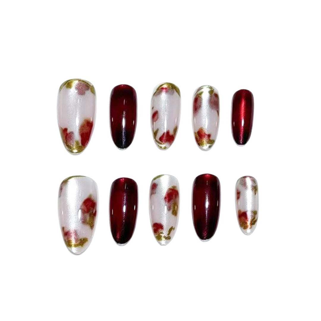 Premium Decorative Floral Press-On Nail Art Stornfield