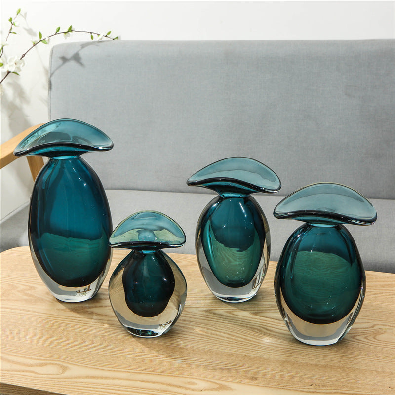 Organic Handblown Mushroom-Top Decorative Glass Vase Stornfield