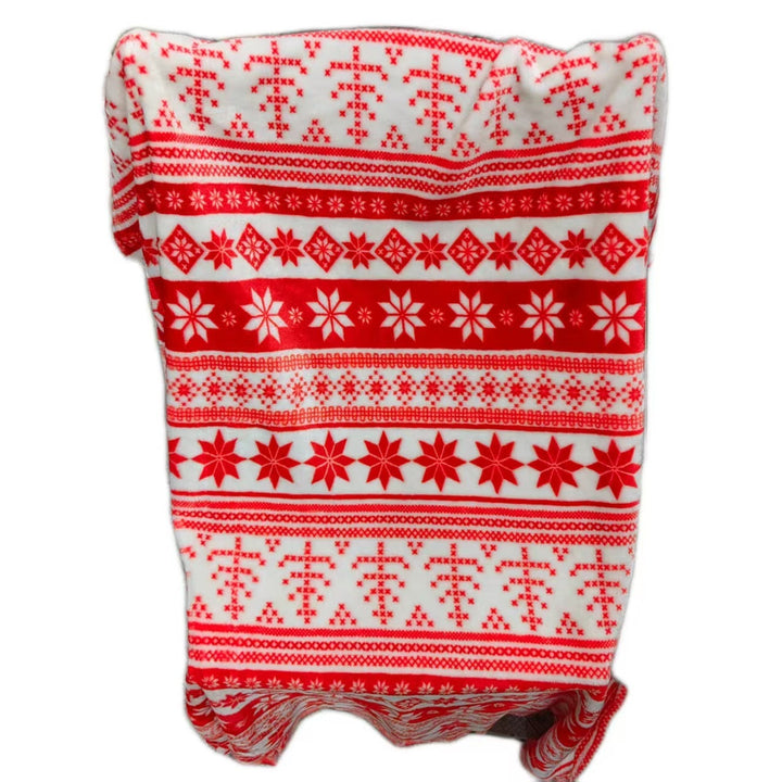 Cozy Festive-Themed Fleece Blanket
