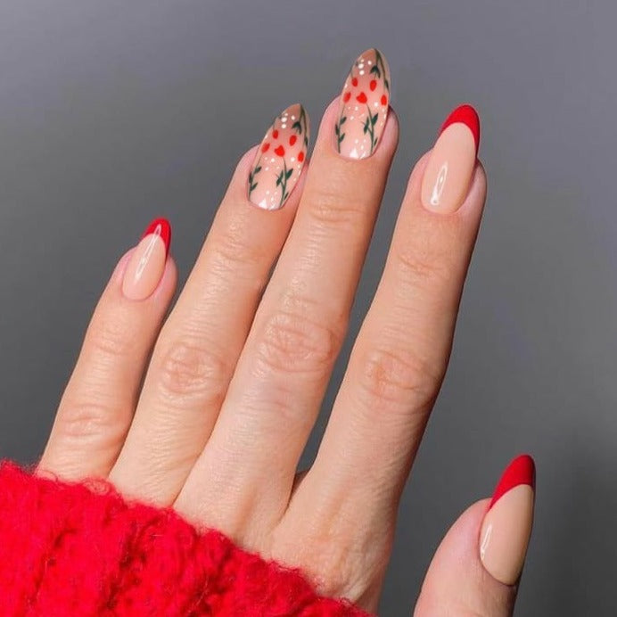 Decorative Floral Press-On Nails Stornfield