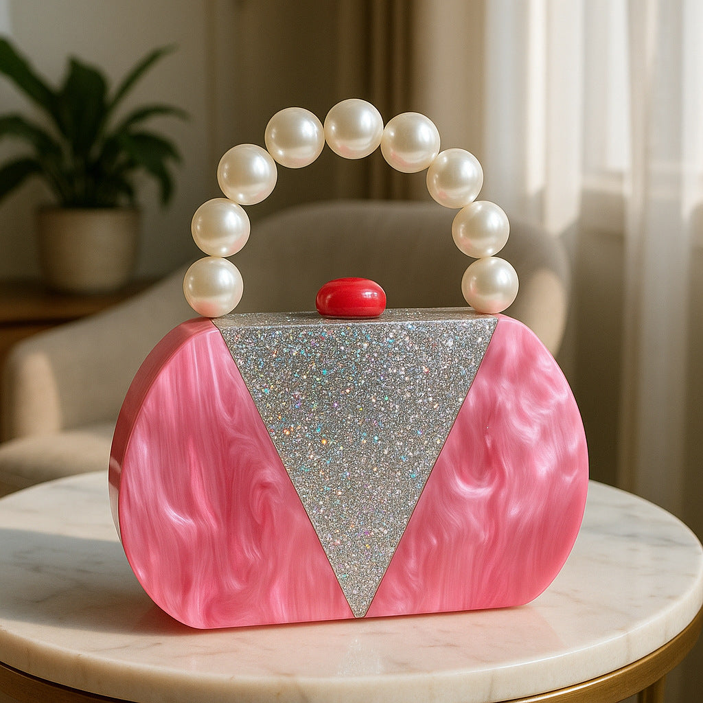 Glamorous Pearl Handle Clutch