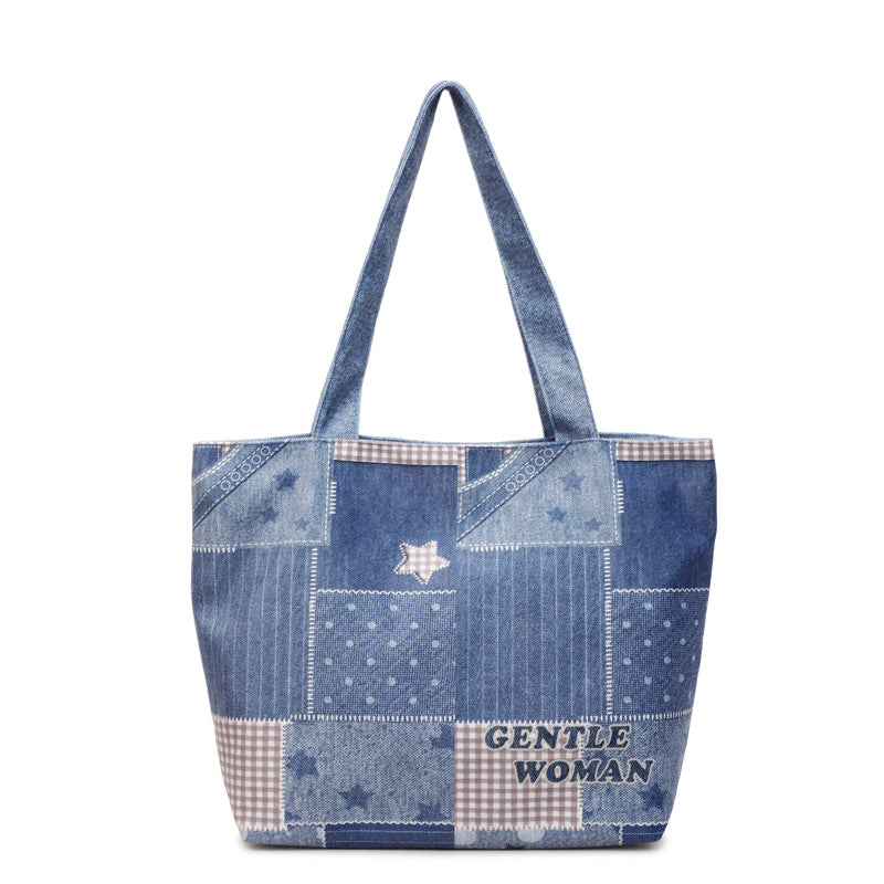 Chic Denim Patchrk Tote Bag Stornfield