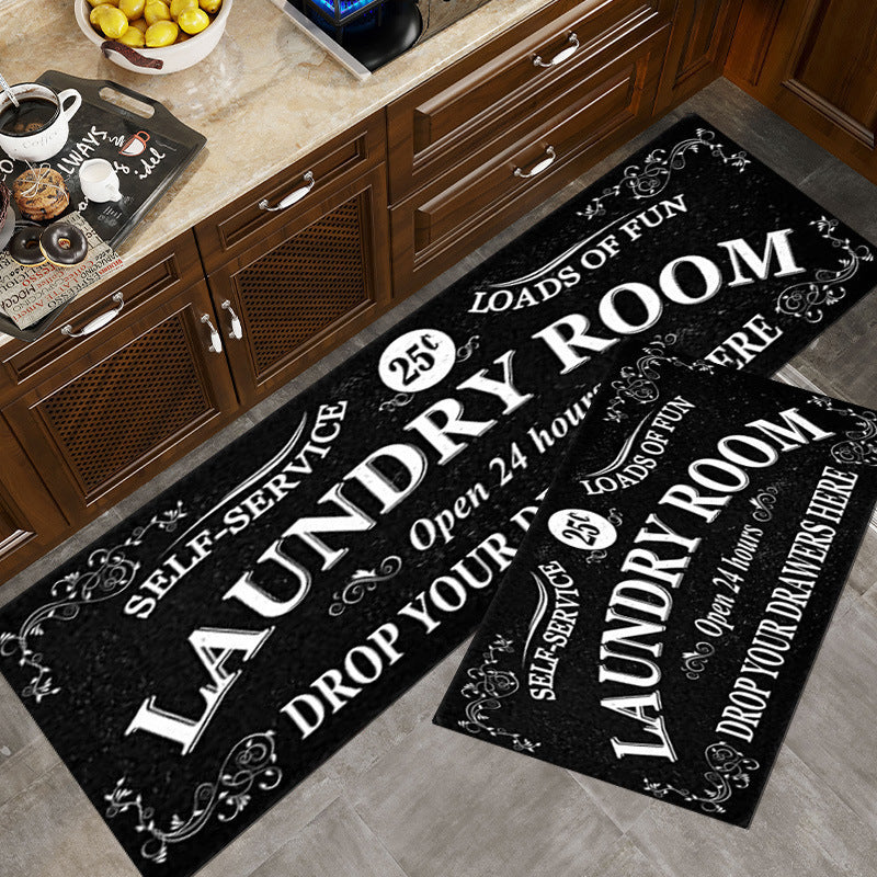 Vintage-Inspired Laundry Room Area Mat Stornfield