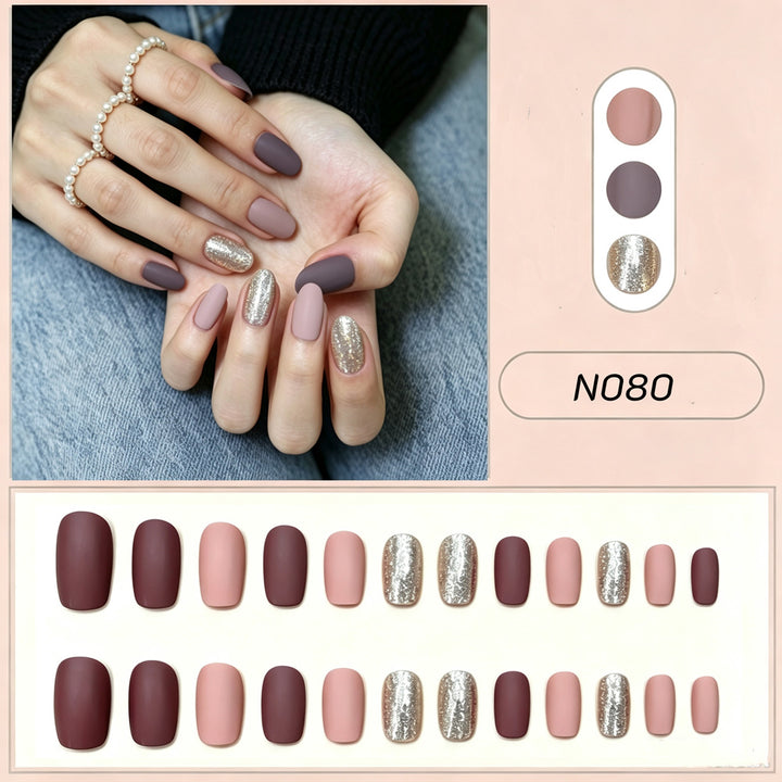 Matte and Glitter Press-On Nail Set