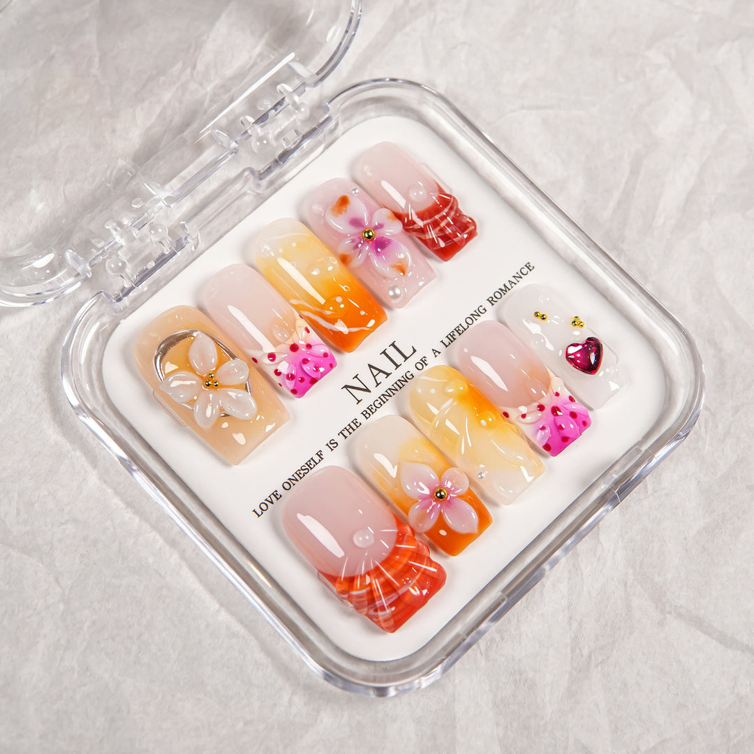 Artistic Floral Nail Enhancements Set