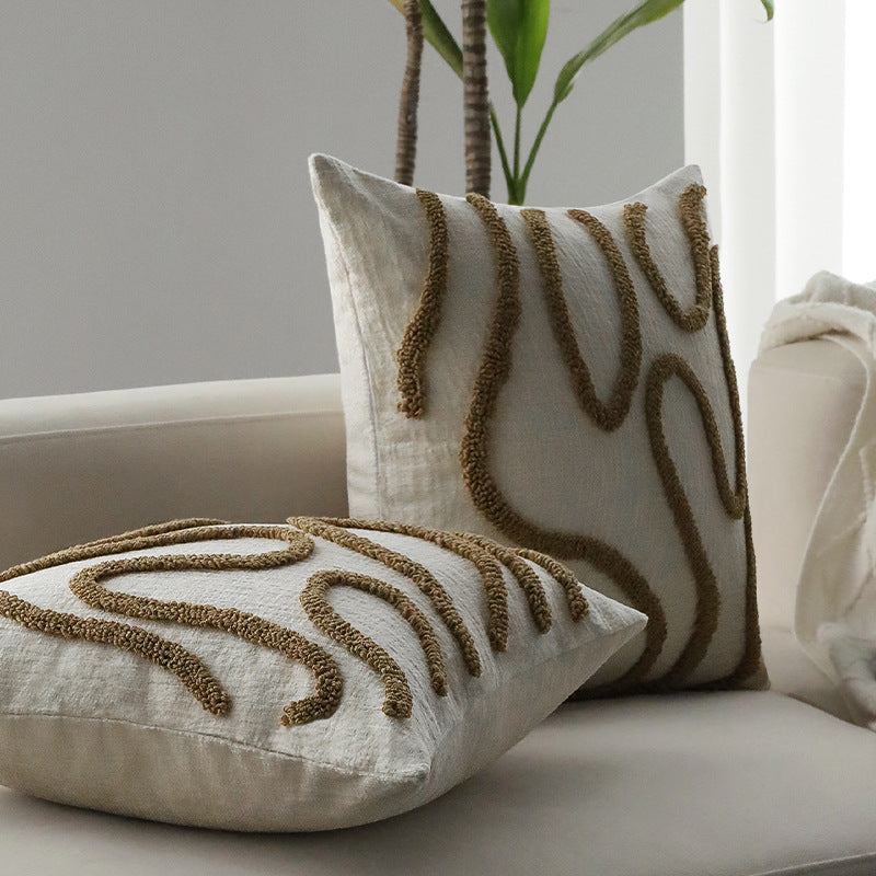Decorative pillow with unique wave pattern