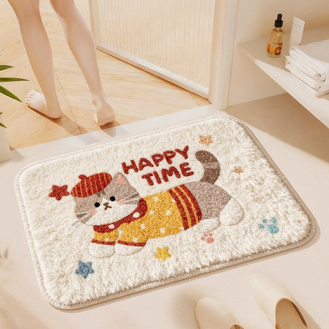 Cute Cat-Themed Bath Mat