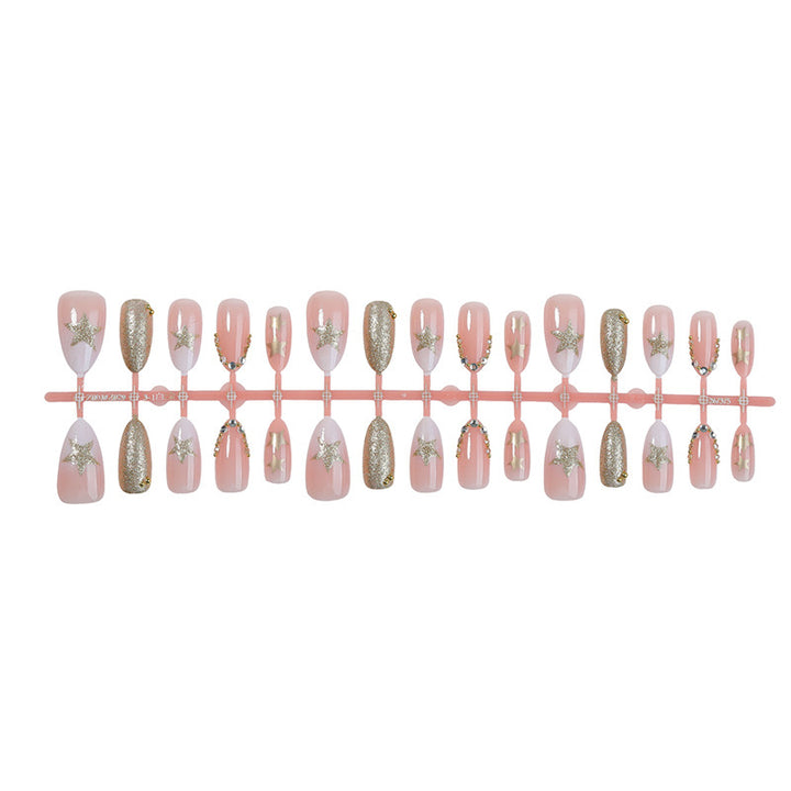 Acrylic nail set with glamorous decorations Stornfield