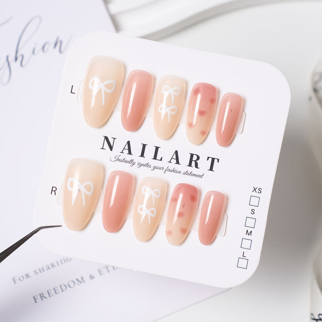 Artistic Press-On Nail Set with Cute Character Designs Stornfield