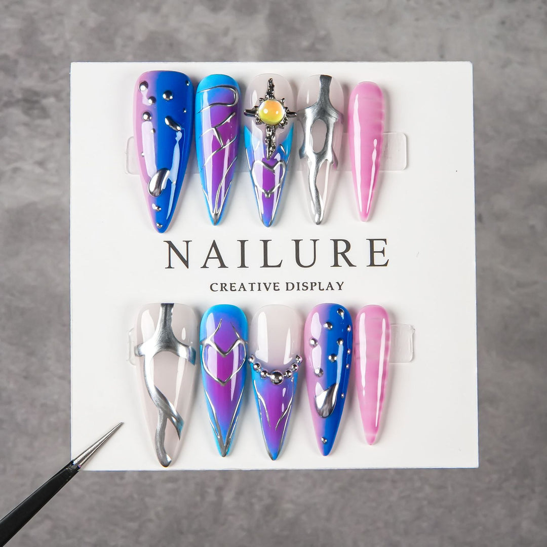 Artistic Decorative Stiletto Press-On Nails