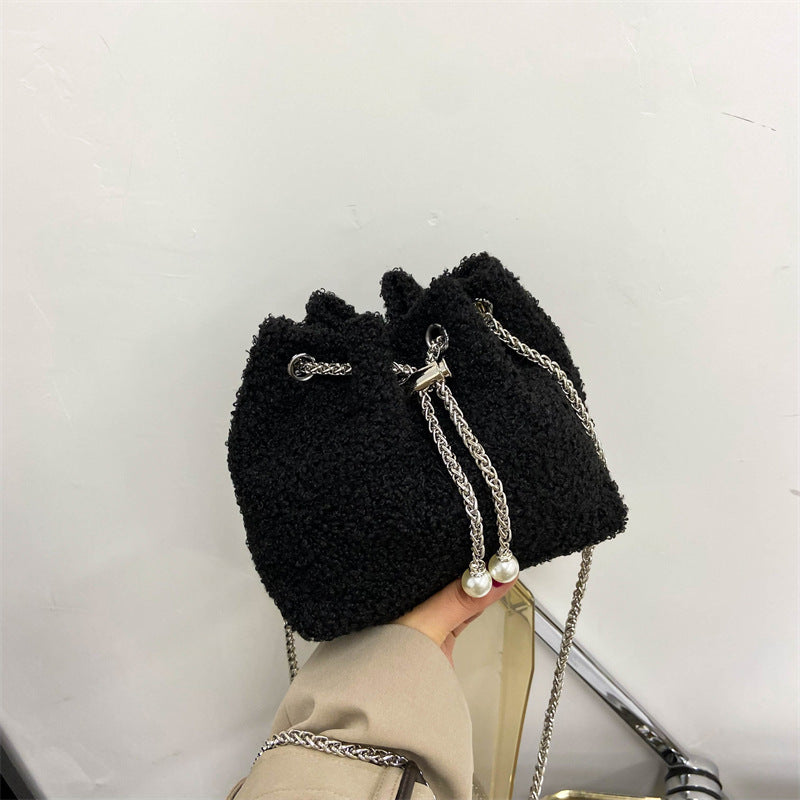 Textured Drawstring Handbag