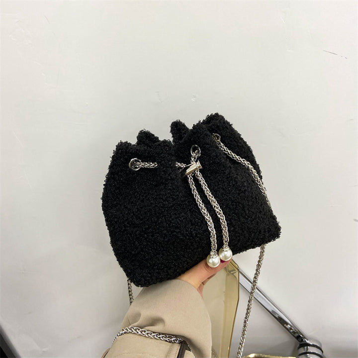 Textured Drawstring Handbag