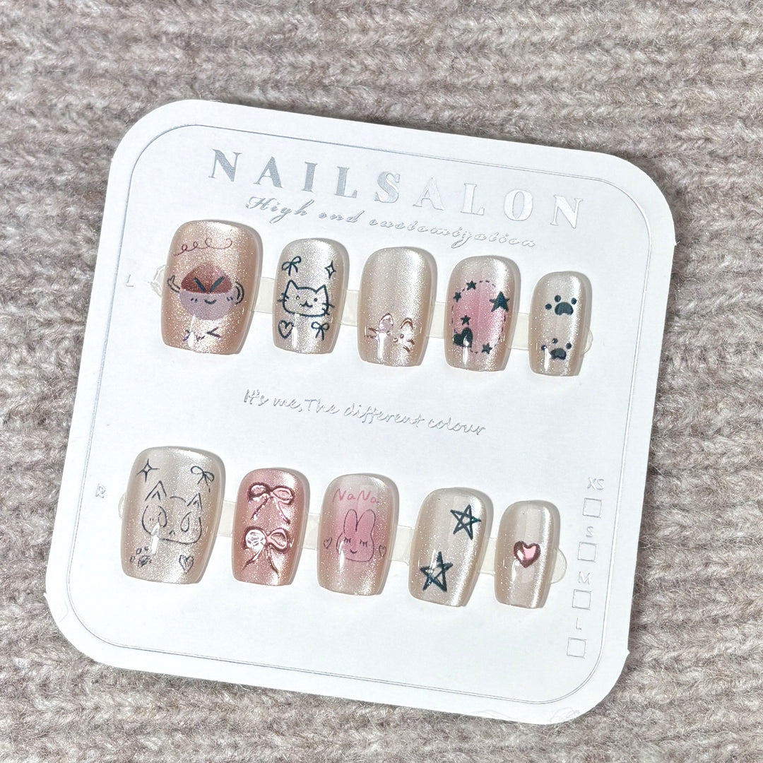 Decorative Character-Themed Press-On Nail Set