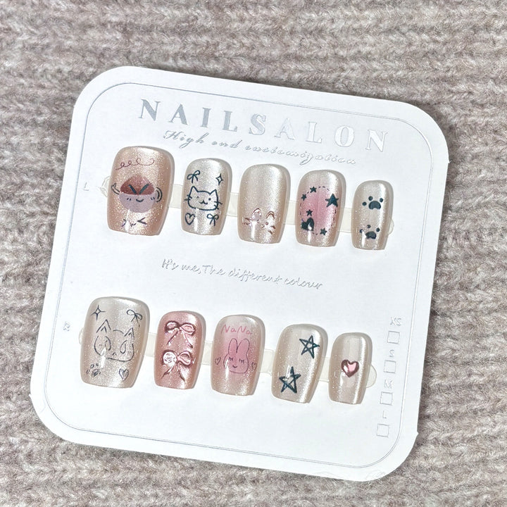 Decorative Character-Themed Press-On Nail Set