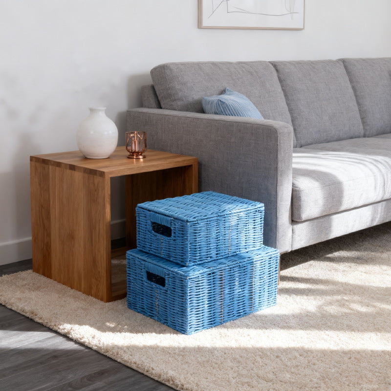 Women's storage basket made of woven material with integrated lids Stornfield