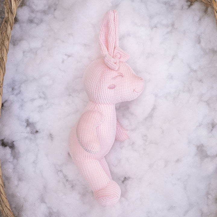 Corduroy Seahorse Plush Comforter and Soft Sensory Rattle Toy