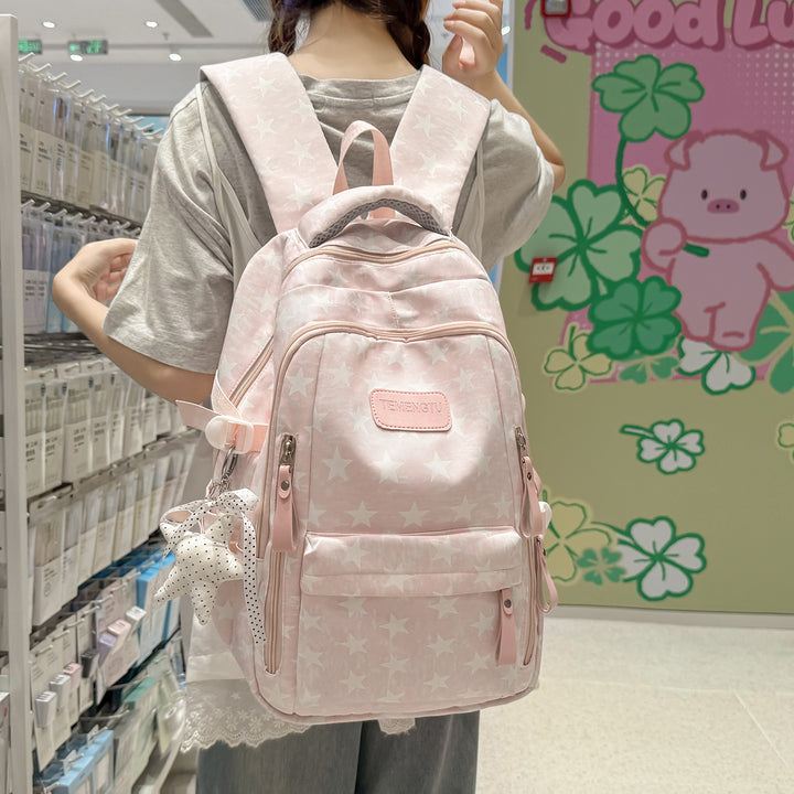 Trendy Star-Print School Backpack Stornfield