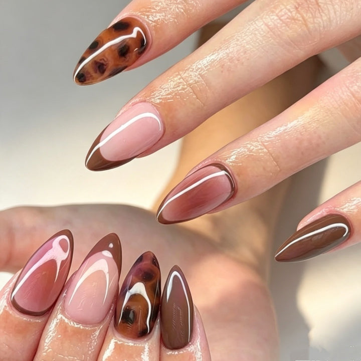 Elegant Artificial Nails with Unique Gradient and High Gloss Finish Stornfield