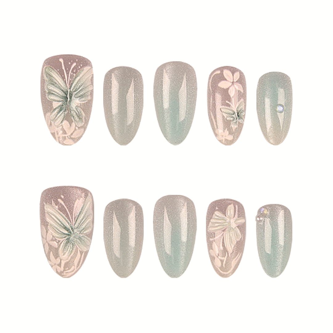 Artistic Butterfly Nail Tips