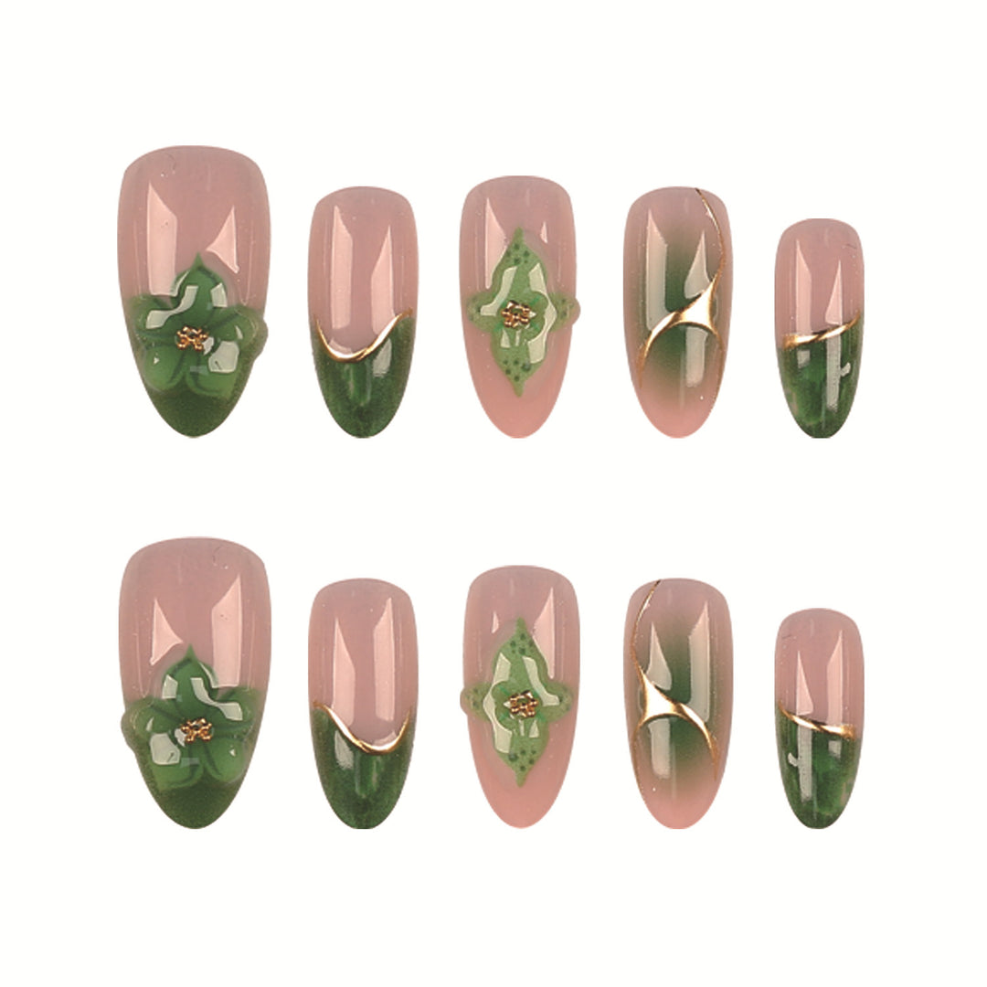 Artistic Floral Nail Tip Set